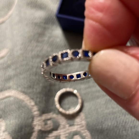 Crystal Swarovski pure 925 silver ring sz 7 - Picture 3 of 3